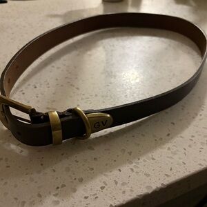 Vintage Gloria Vanderbilt Stylish Black and Brown Belt with Brass Buckle and tip